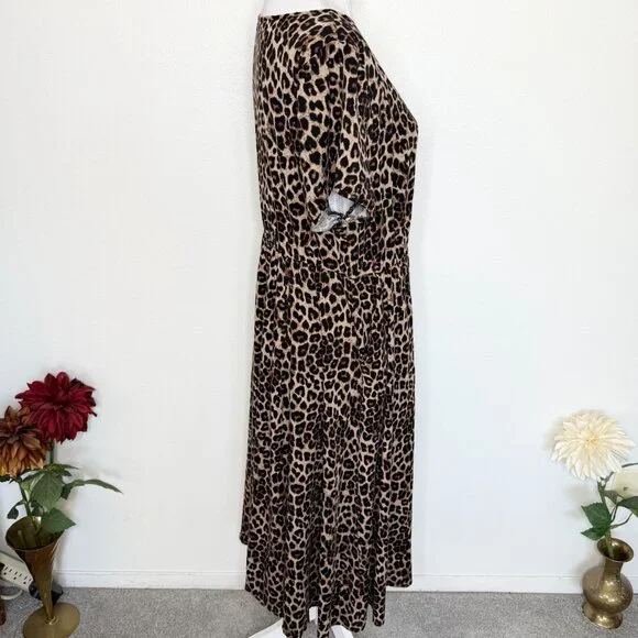 Torrid Leopard Animal Print Challis Dress Size 2X Office Professional Party - Picture 2 of 5